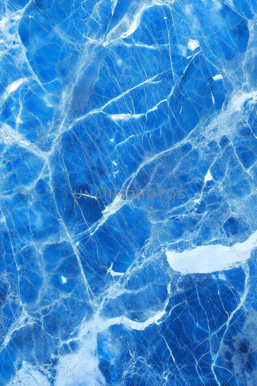 A vibrant blue marble background with striking white veins and intricate patterns. Perfect for use in design, luxury branding, and decor themes.