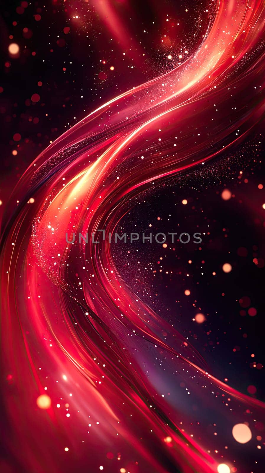 An abstract setting showcases vibrant red and black lines combining to create a striking visual effect. This design exudes tension and elegance, ideal for professional use in various contexts.
