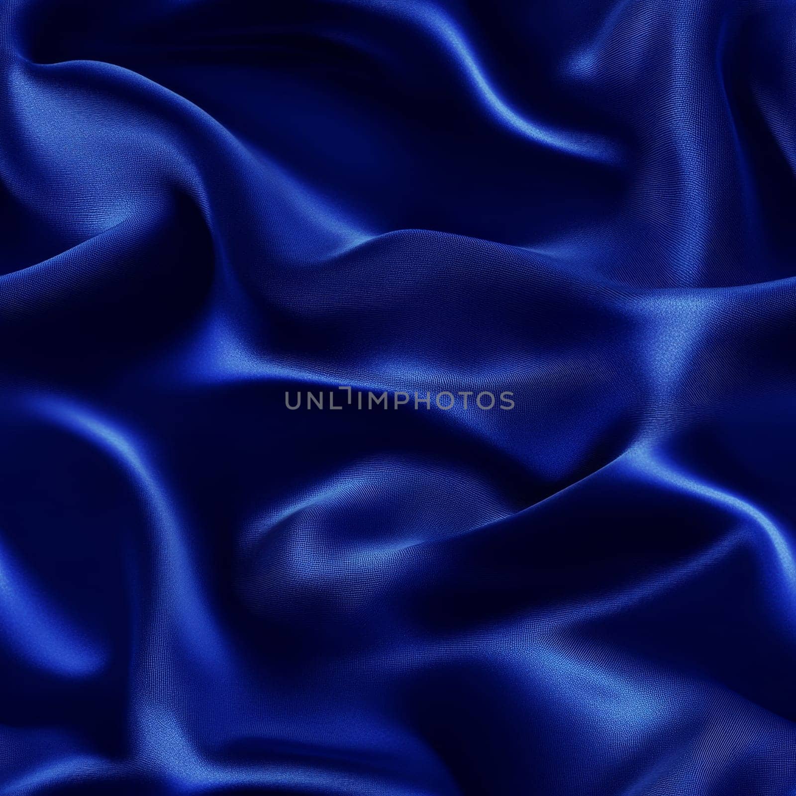 A stunning display of deep blue silk seamless pattern, illuminated to highlight its smooth texture and vibrant color, creates a sophisticated ambiance.