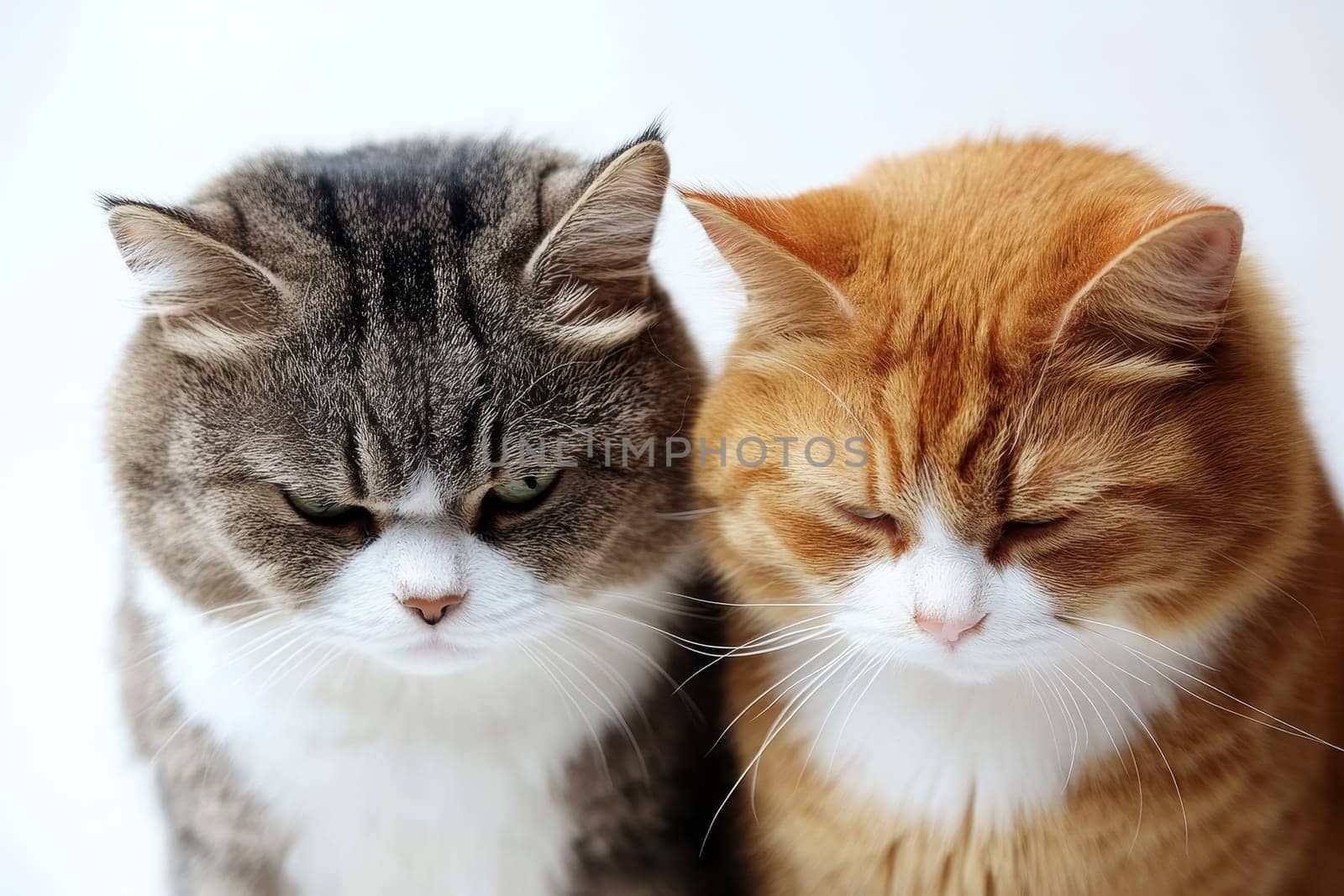 Two cats sit closely together, creating a touching moment filled with emotion.