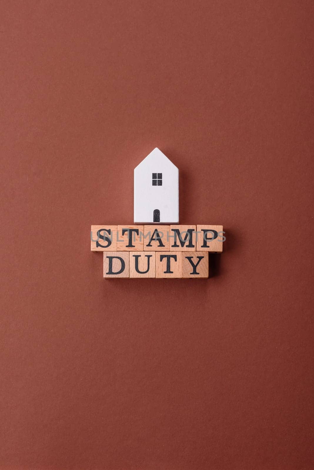 Stamp duty tax, property investment concept, business processes related to real estate. Stamp duty inscription as a background for business design