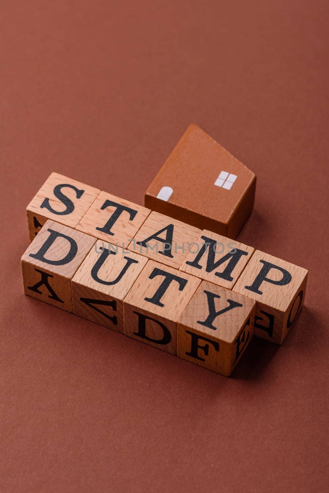 Stamp duty tax, property investment concept, business processes related to real estate. Stamp duty inscription as a background for business design