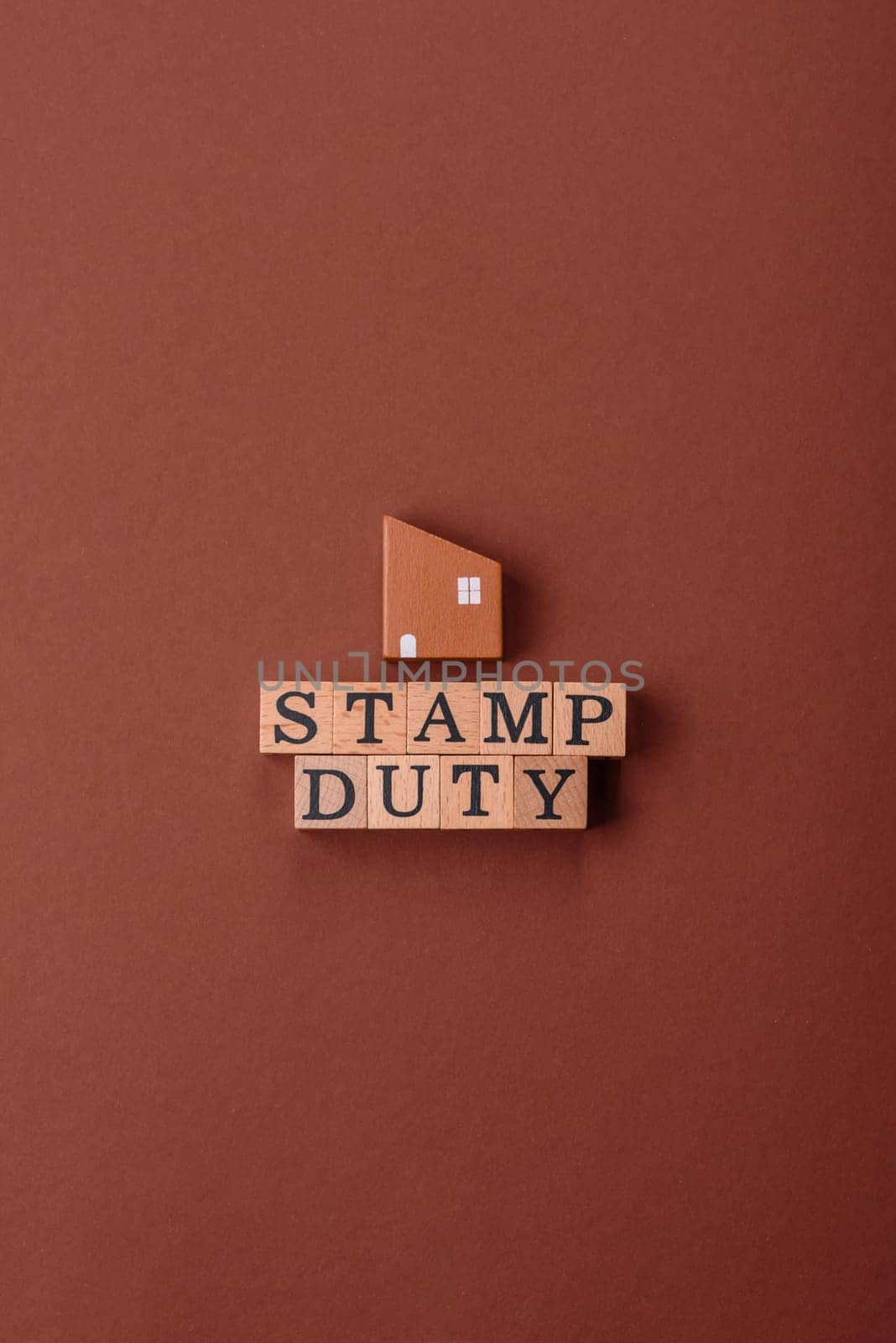 Stamp duty tax, property investment concept, business processes related to real estate. Stamp duty inscription as a background for business design