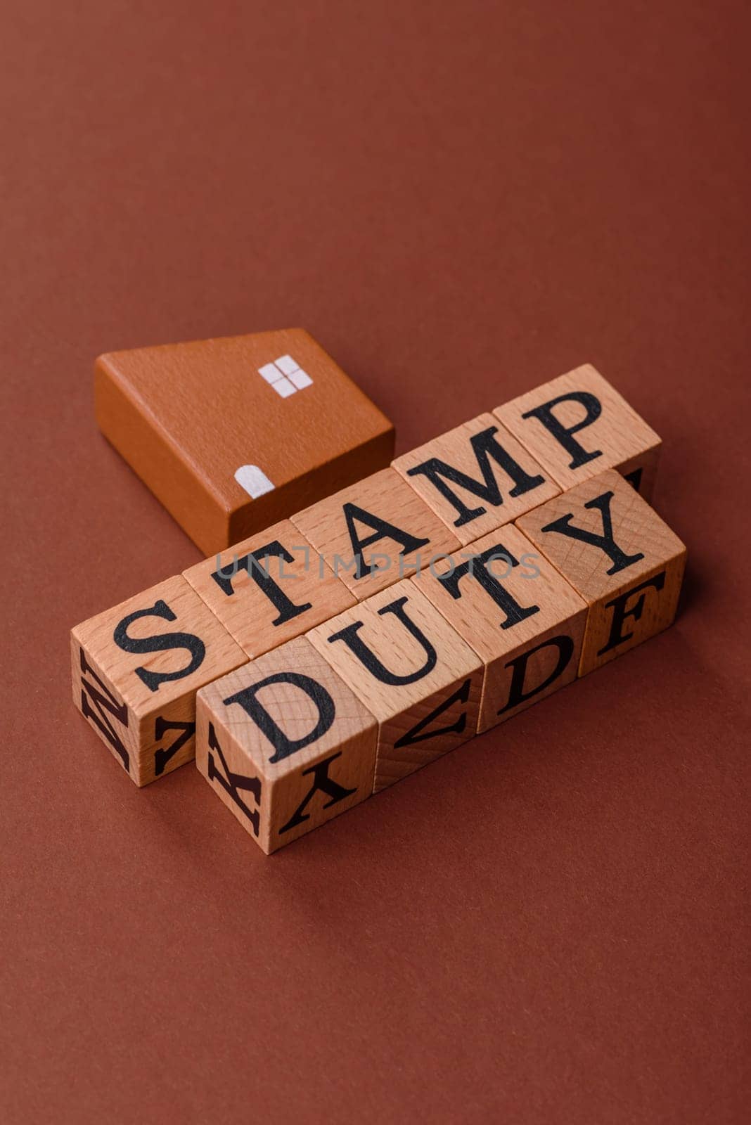 Stamp duty tax, property investment concept, business processes related to real estate. Stamp duty inscription as a background for business design