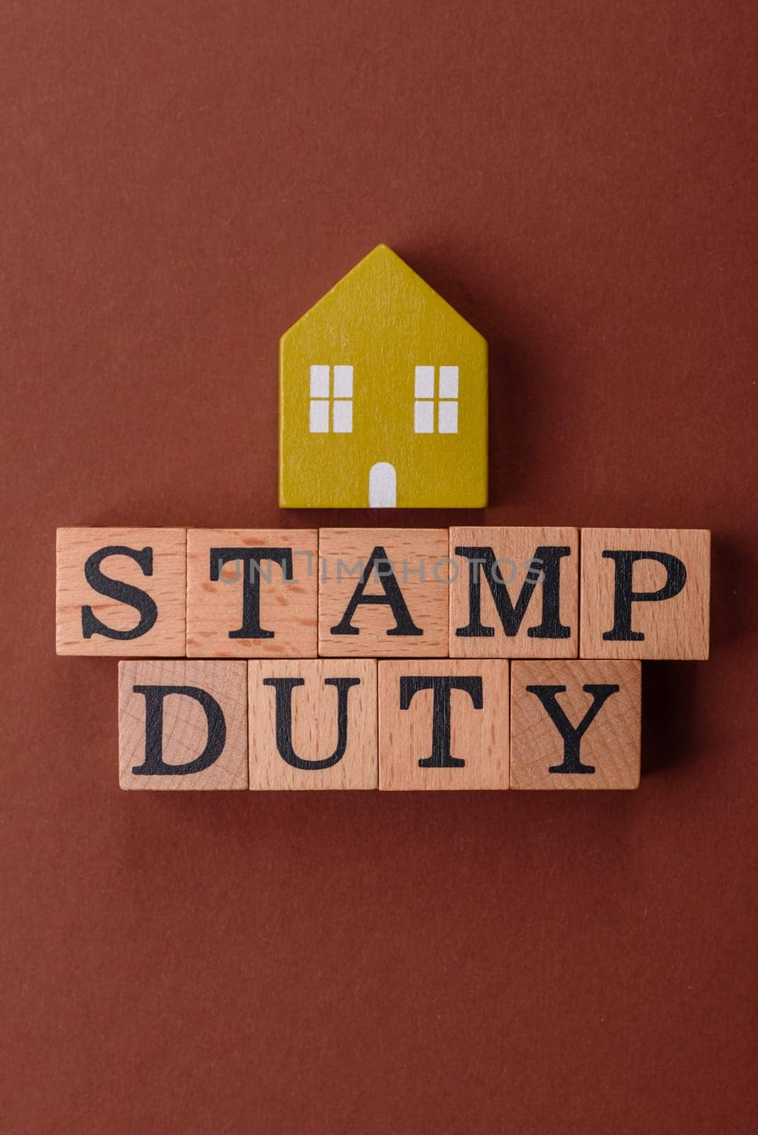 Stamp duty tax, property investment concept, business processes related to real estate. Stamp duty inscription as a background for business design