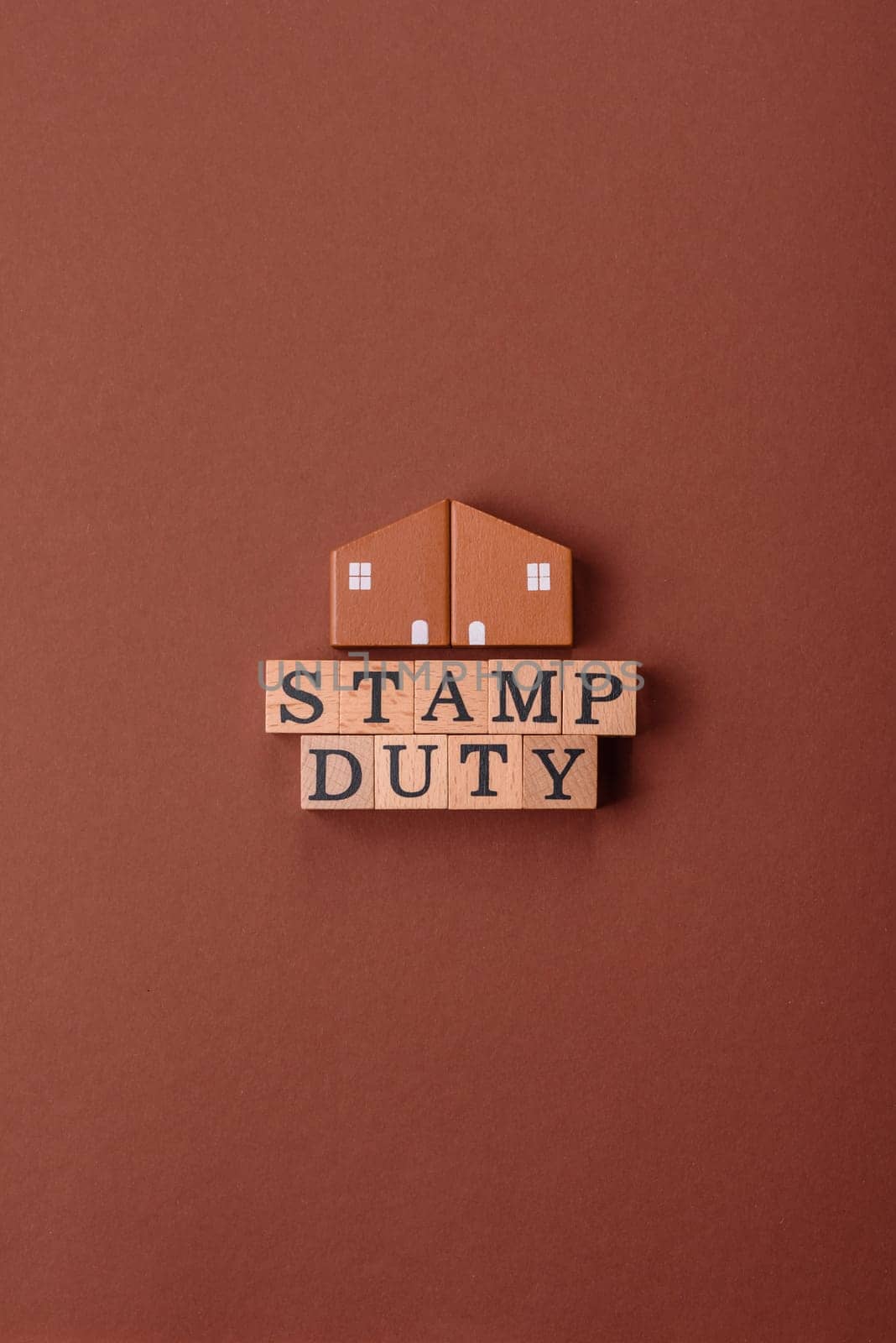 Stamp duty tax, property investment concept, business processes related to real estate. Stamp duty inscription as a background for business design