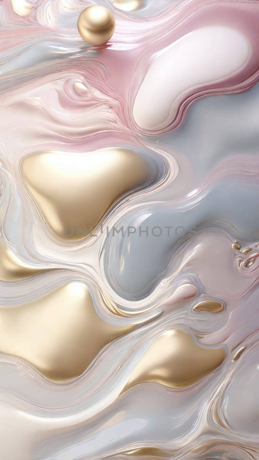 This image features an elegant pastel pink and gold abstract background with smooth liquid shapes. It is perfect for adding a touch of luxury and sophistication to any project.