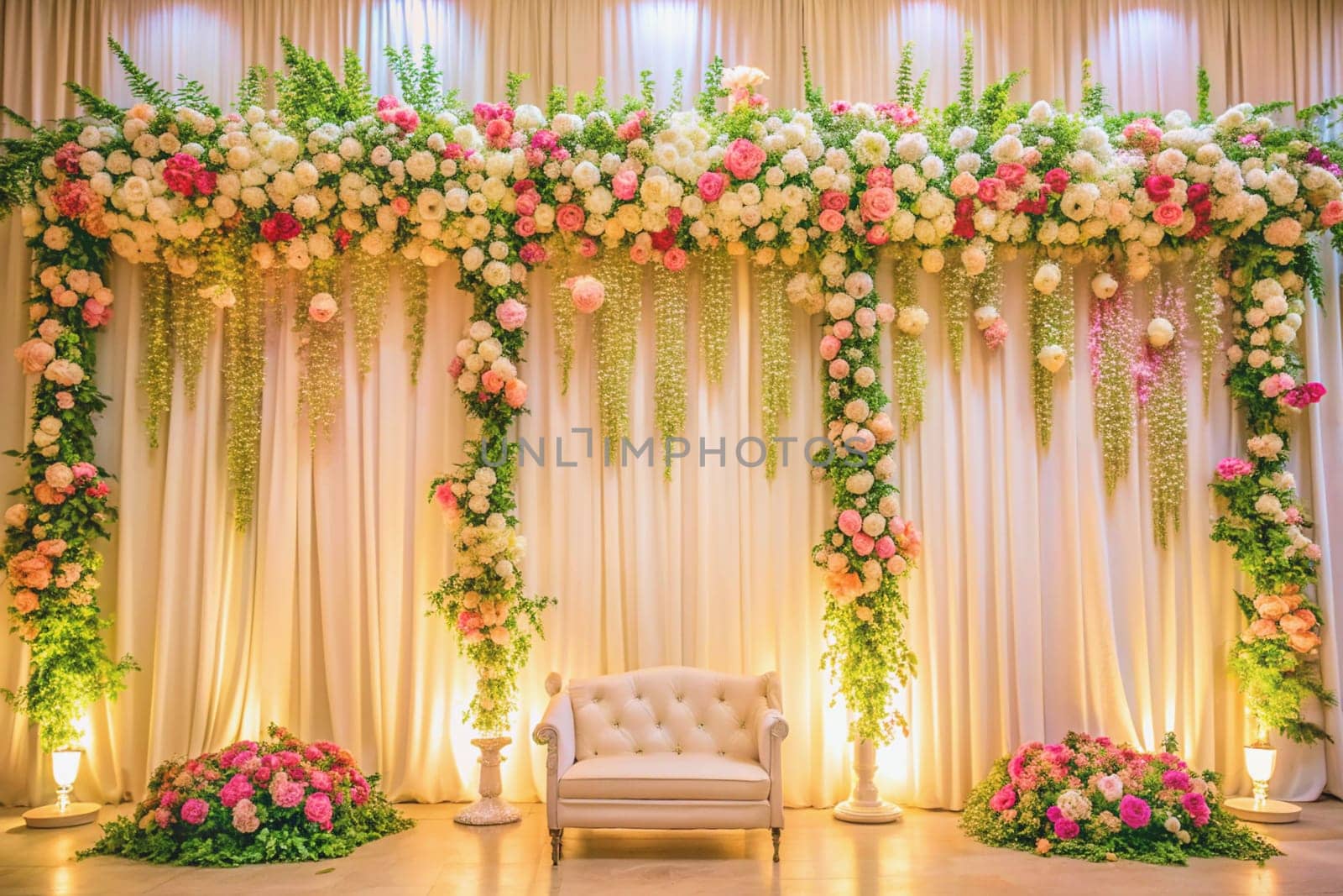 a large room lobby for meetings, concerts, or other festive events