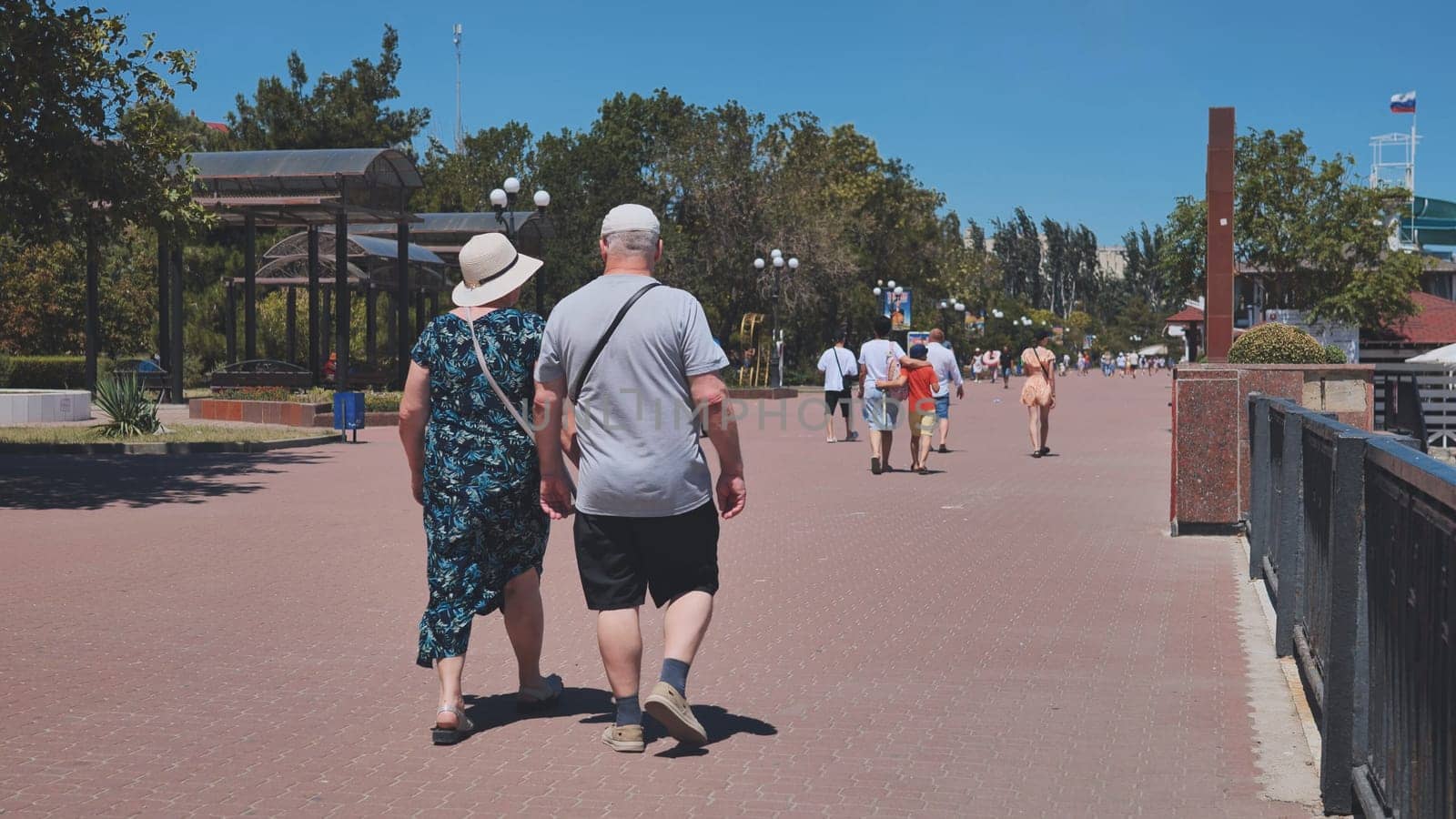 Waterfront in Feodosia in the summer.