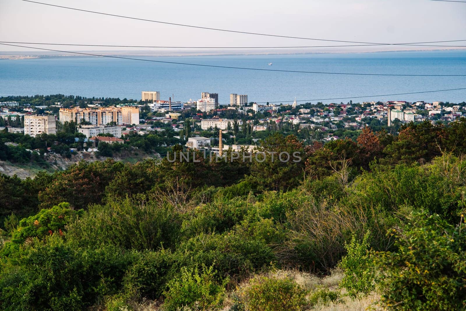 Panorama of the city of Feodosia from the hill