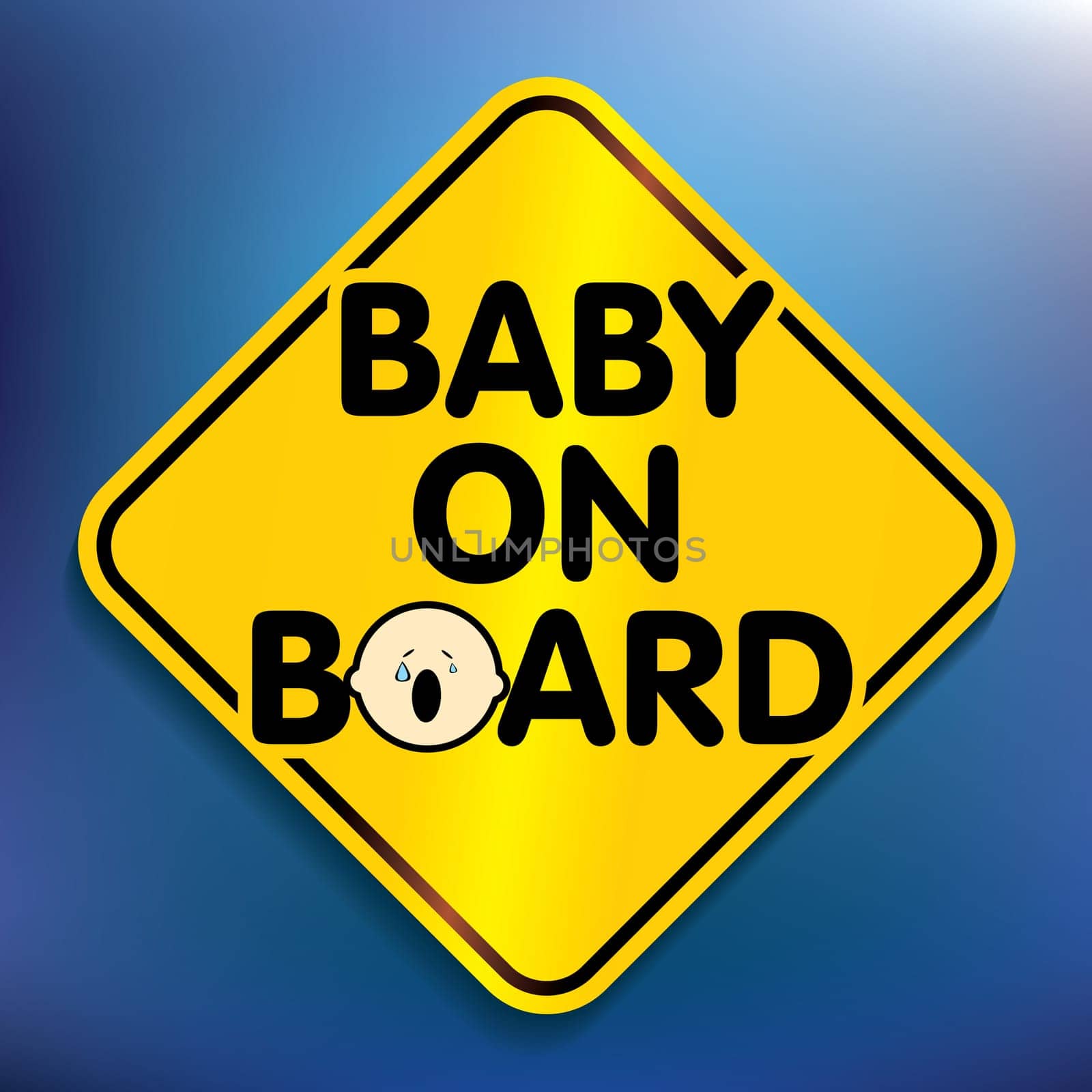 Baby on board sticker - vector illustration