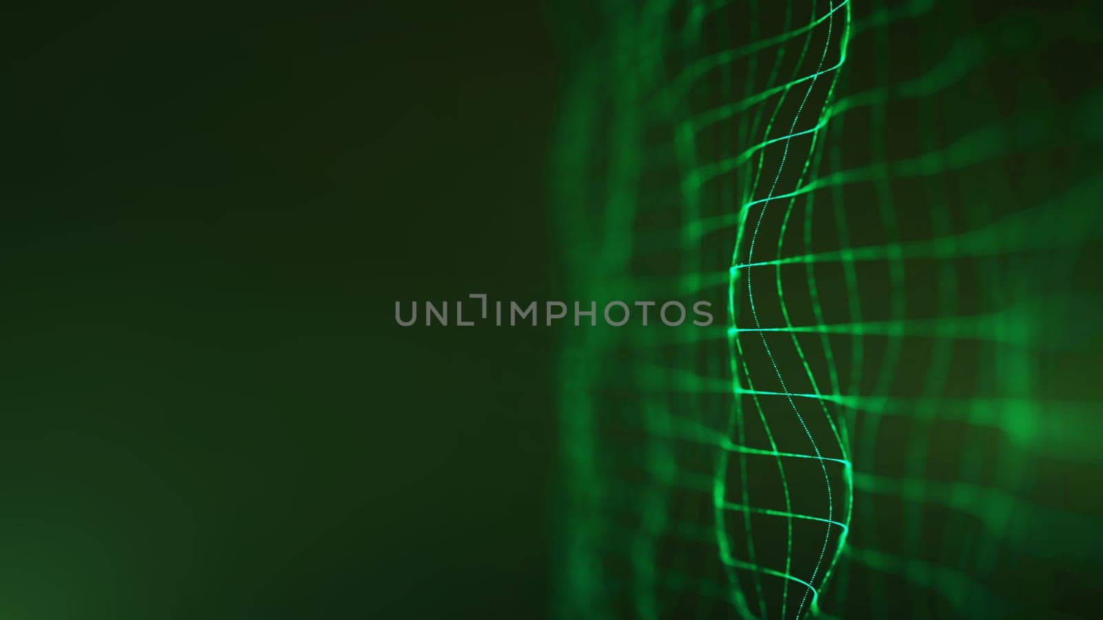 Green background with abstract energy and future light creating a futuristic concept of tech and blue pattern design, featuring graphic science  effects and digital textures.