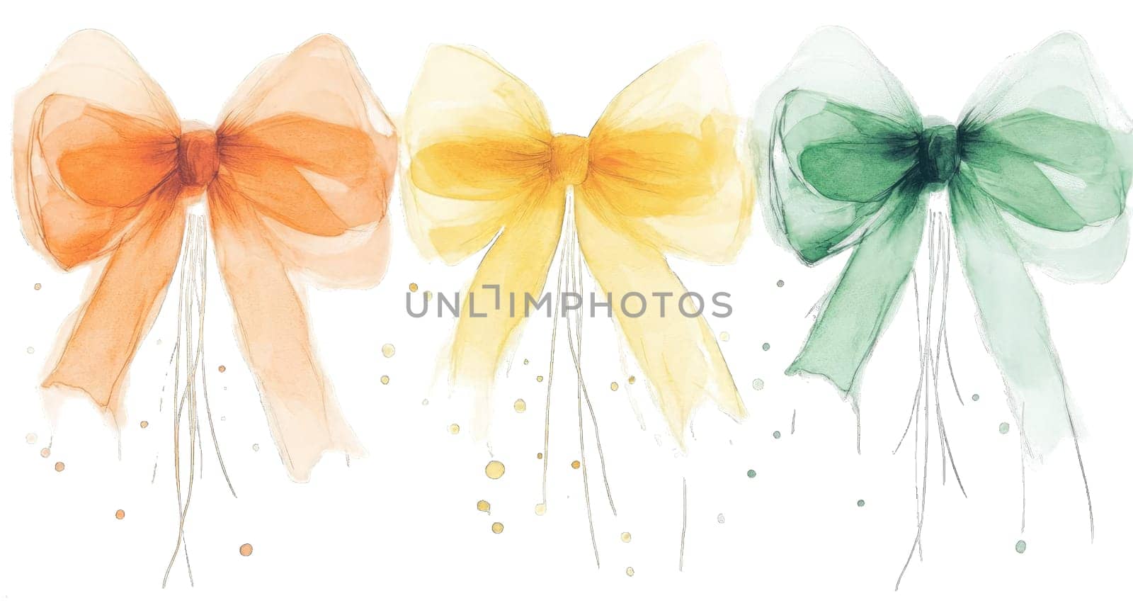 Bright, translucent bows in orange, yellow, and green showcase elegant craftsmanship. Perfect for gift wrapping, crafts, party decorations, or fashion embellishments.