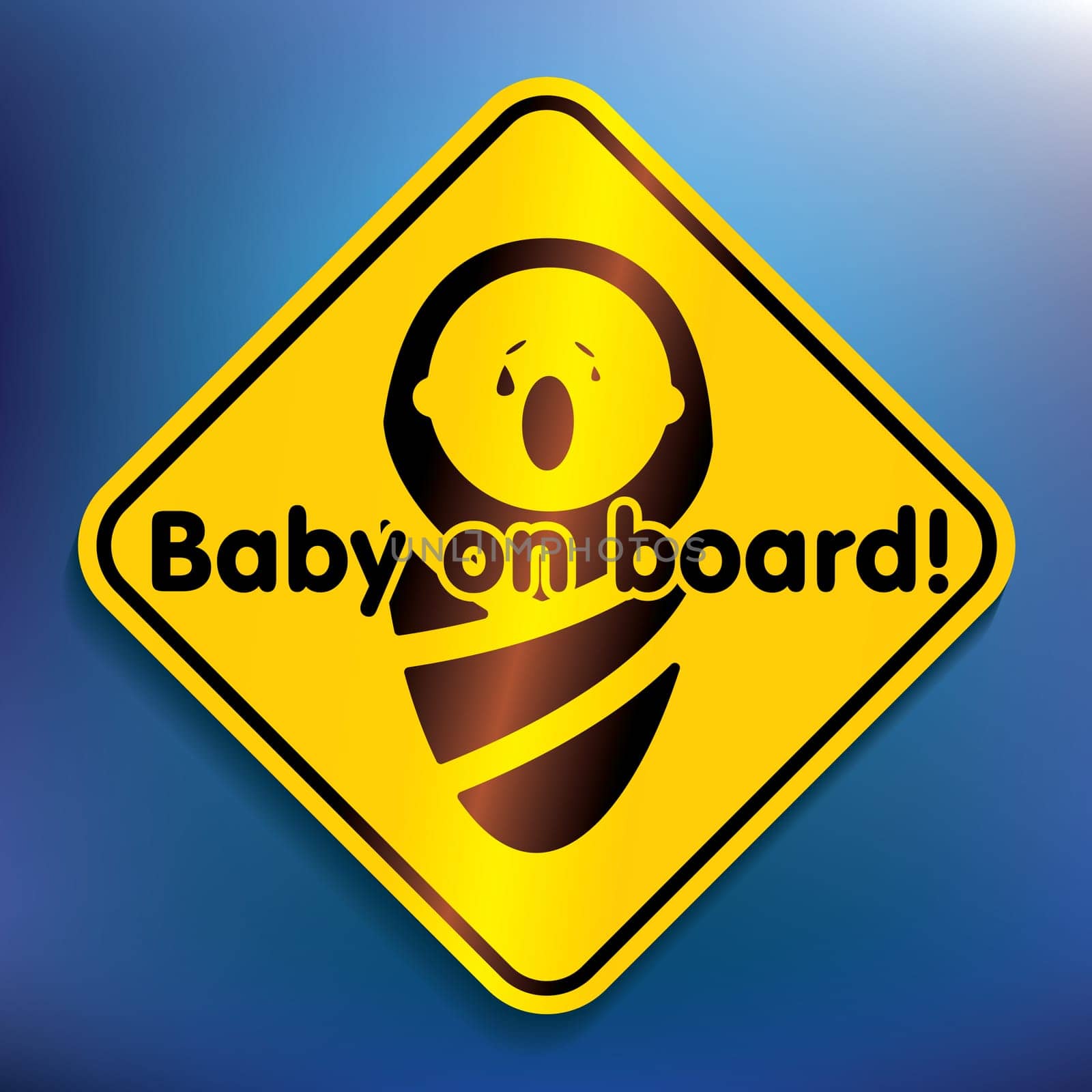 Baby on board sticker - vector illustration