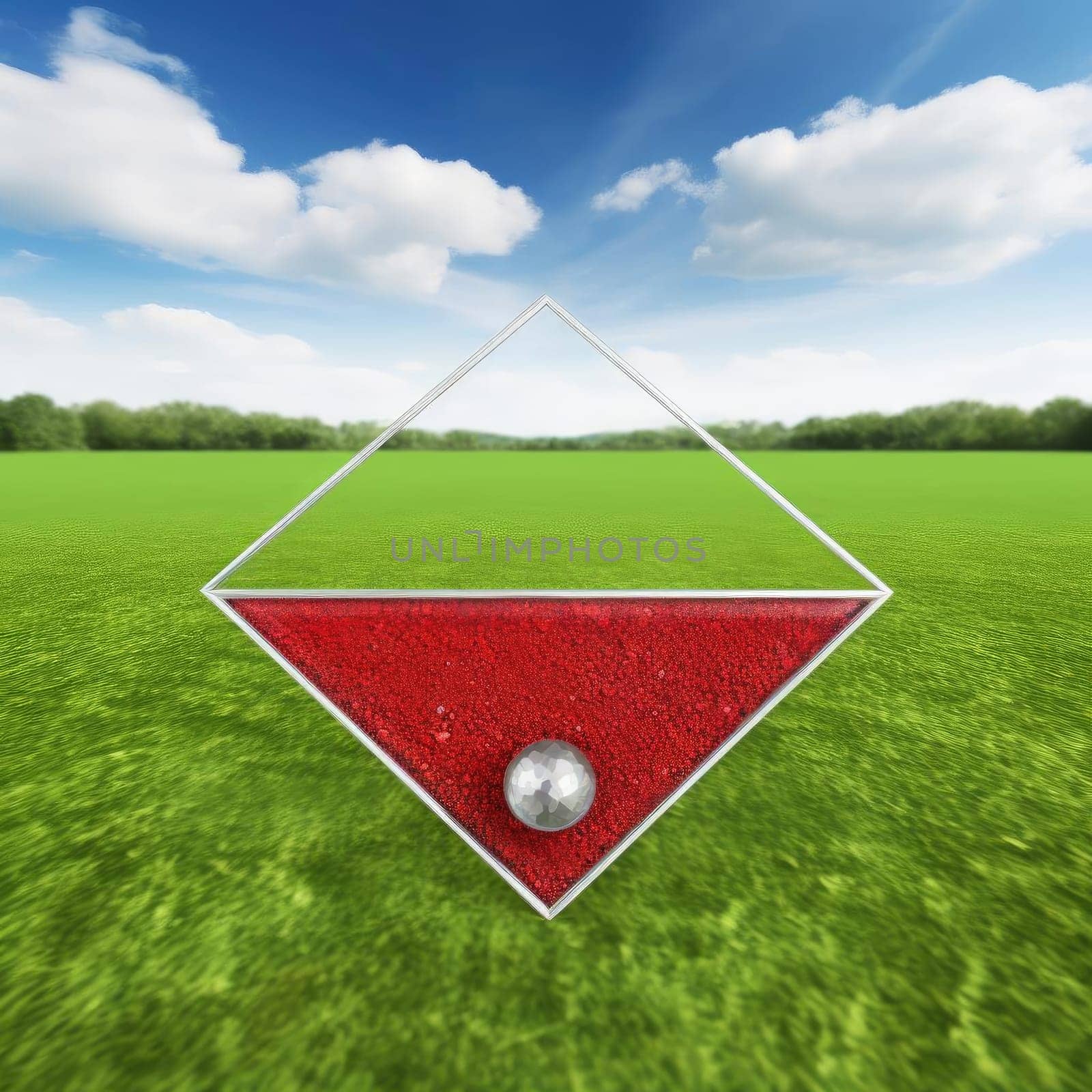 Diamond on a green field background (ID: 001904)