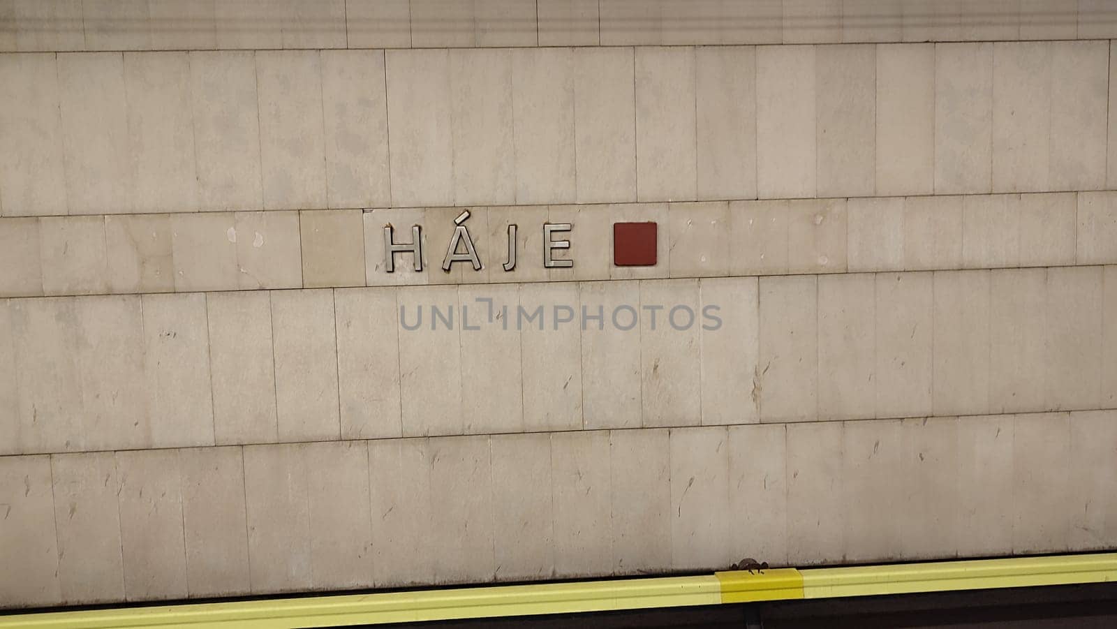 October 23 2024 Prague Czech Republic Europe - Subway station sign High quality photo editorial