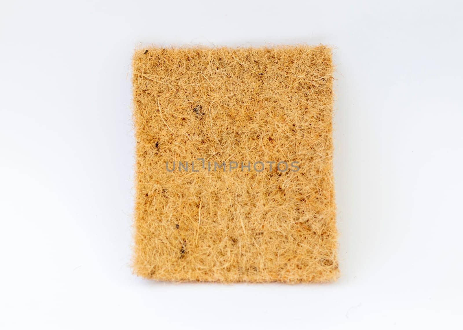 Close up shot of the jute mat used for growing micro greens on the white background