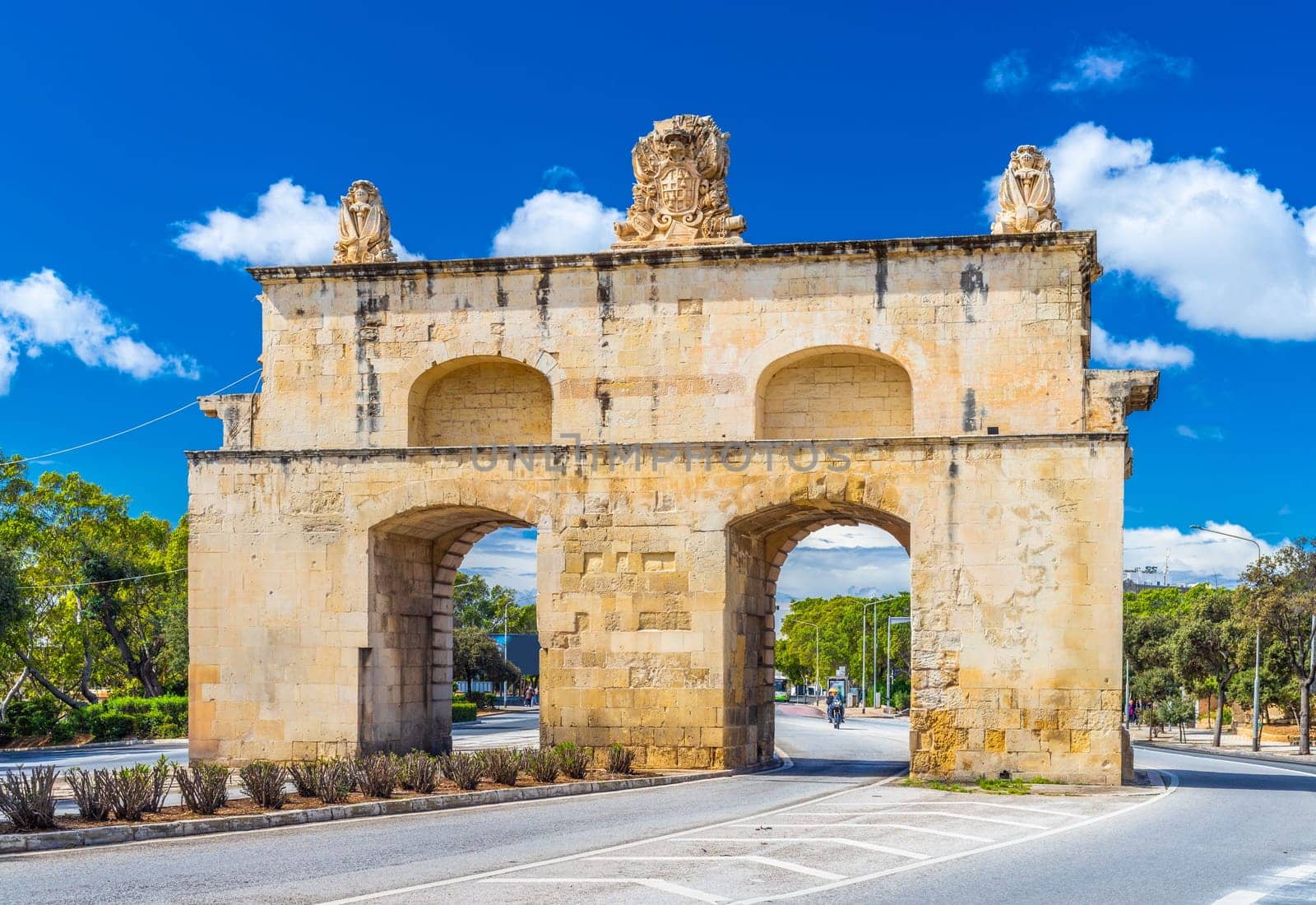 View of the Portes des Bombes (Cannons Gate) in Floriana, Malta.