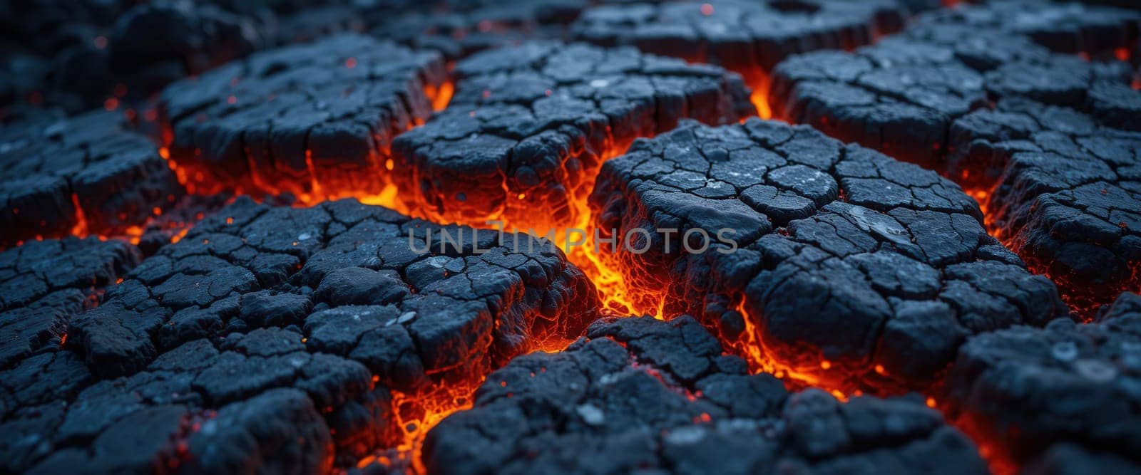 Cracked Earth with Flowing Lava