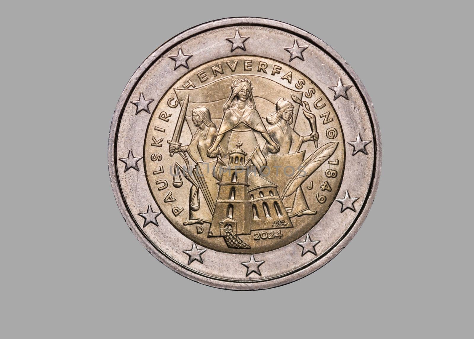 deutsche 2-Euro Gedenkmünze 175. Jubiläum Paulskirchenverfassung