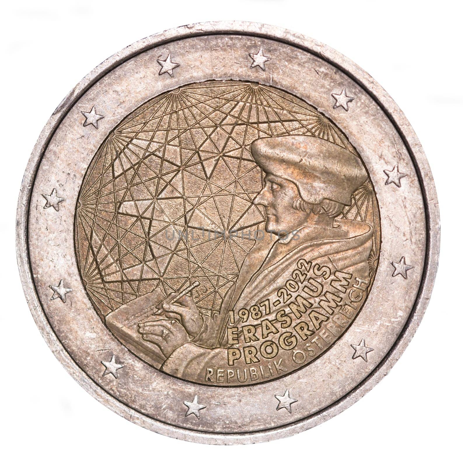 österreichische 2-Euro Gedenkmünze 35 Jahre Erasmus-Programm