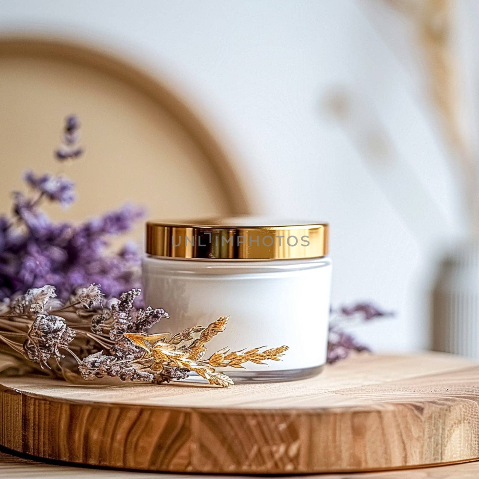 Cosmetic cream in a glass jar. Skin care concept. Background for beauty products