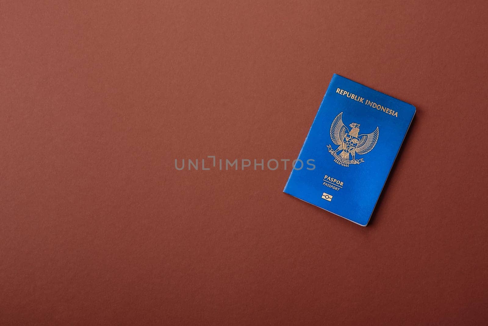 Indonesian passport for travelling, flying and doing business. Indonesia document, id for crossing the border