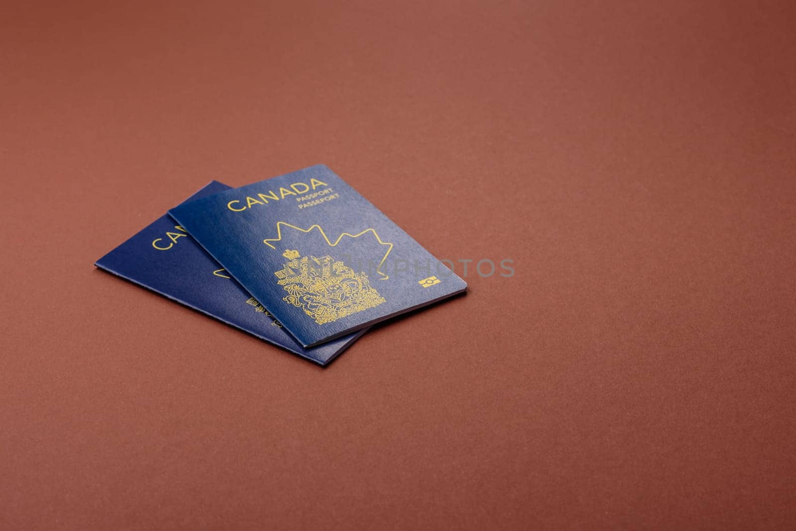 Canadian passport for travelling, flying and doing business. Canada document, id for crossing the border