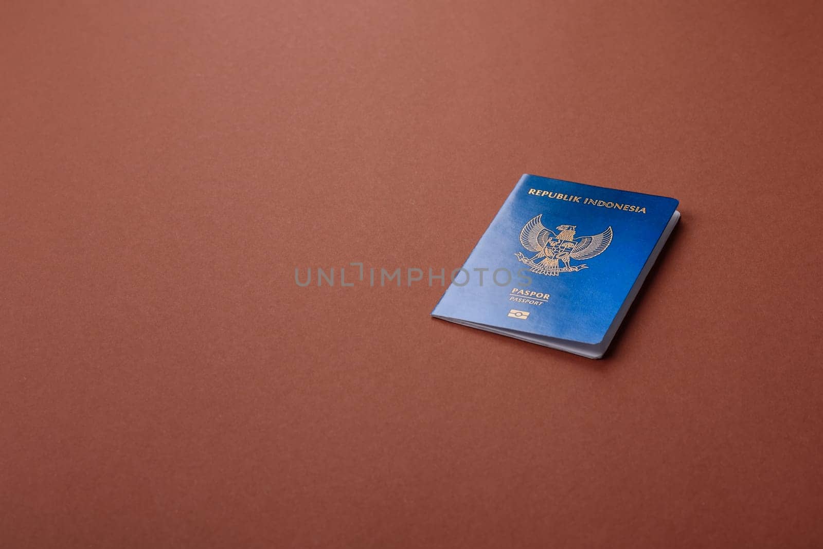 Indonesian passport for travelling, flying and doing business. Indonesia document, id for crossing the border