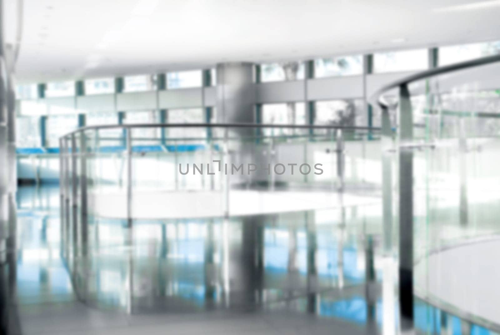 Modern Business Office Building Interior Blurred And Out Of Focus