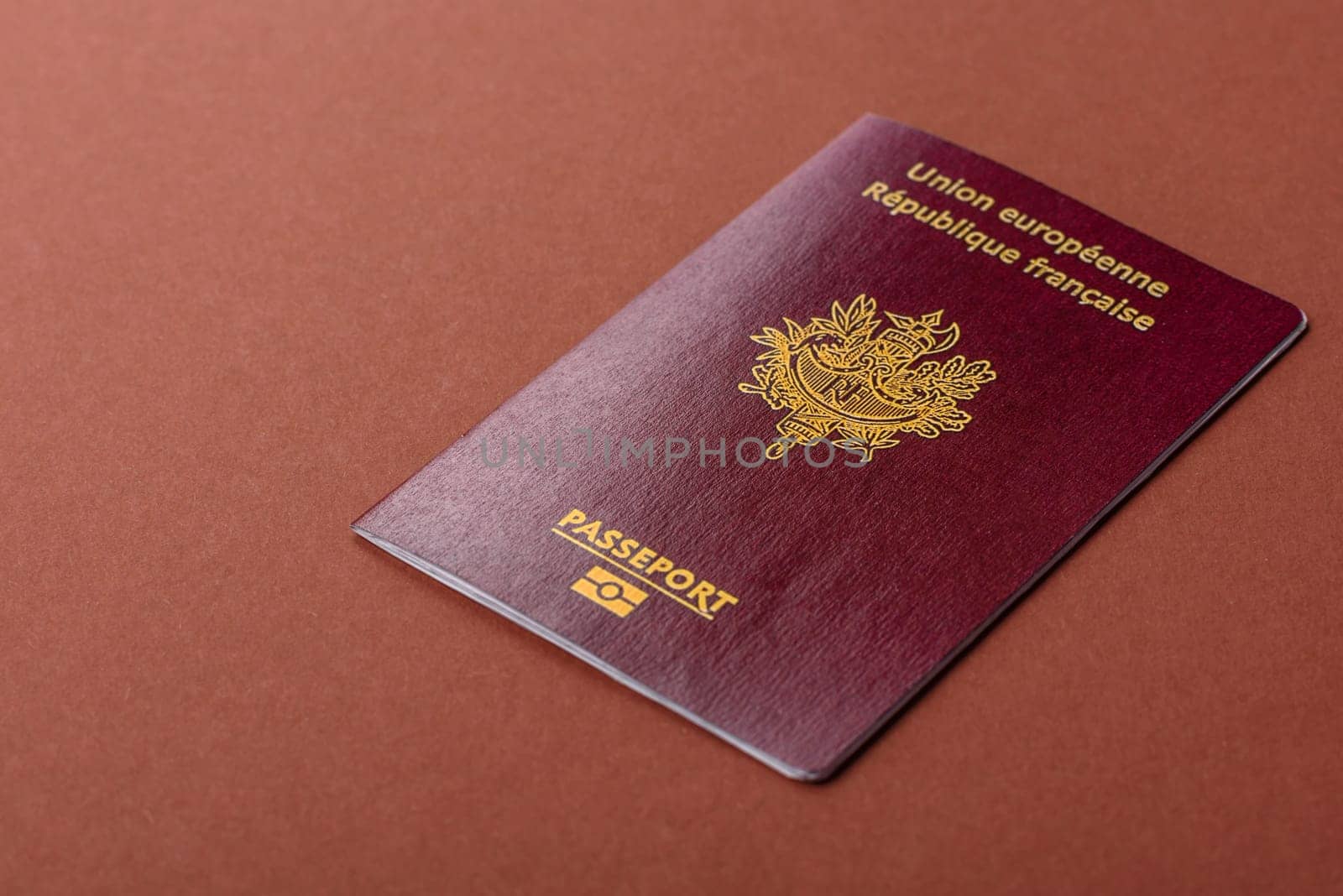French passport for travelling, flying and doing business. France document, id for crossing the border