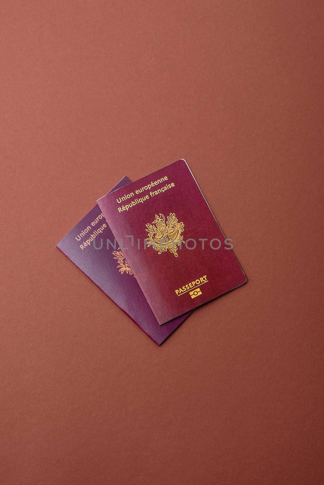 French passport for travelling, flying and doing business. France document, id for crossing the border