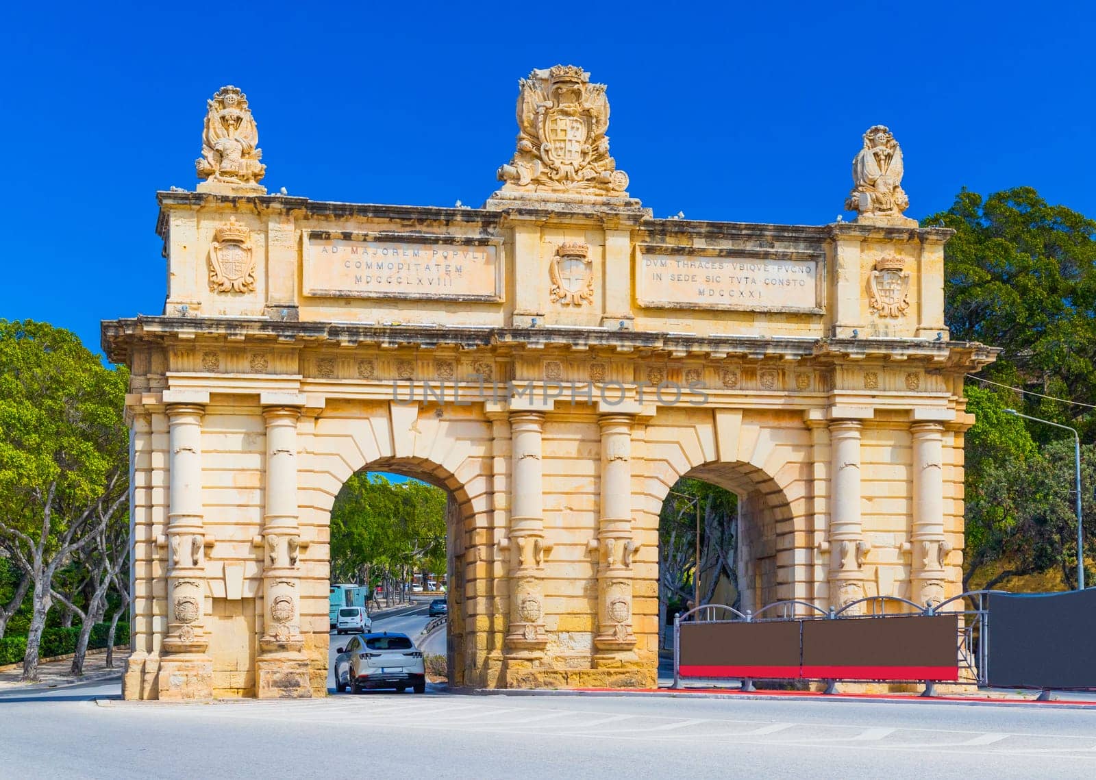 View of the Portes des Bombes (Cannons Gate) in Floriana, Malta.