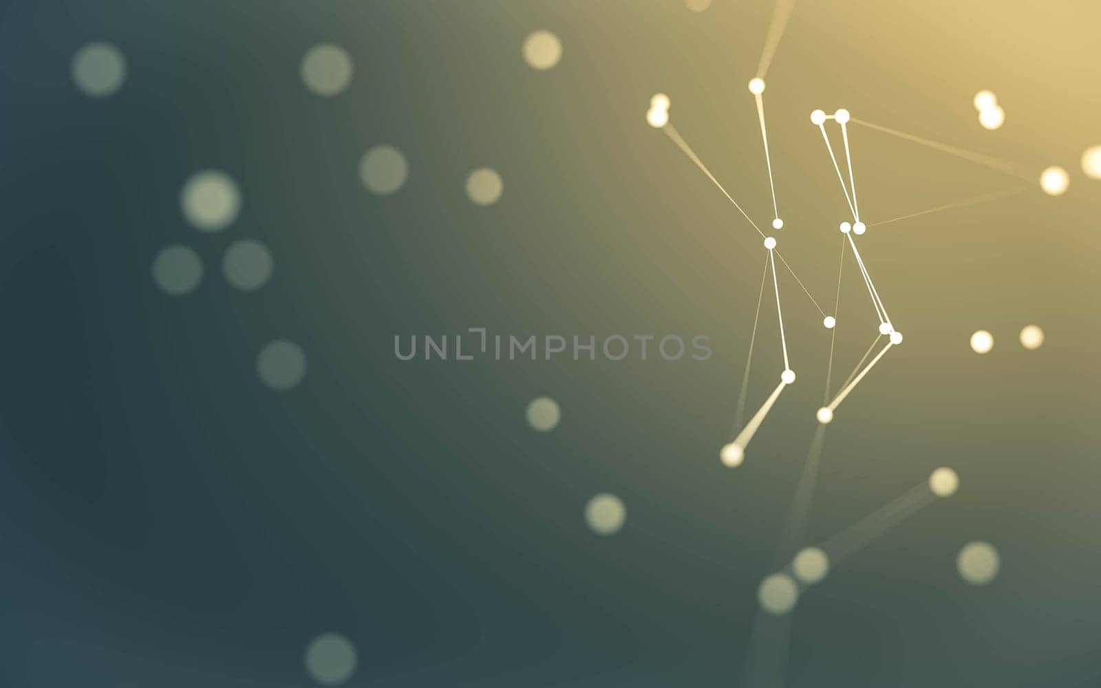 3d Abstract background. Molecules technology with polygonal shapes, connecting dots and lines. Connection structure. Big data visualization. 3d background.