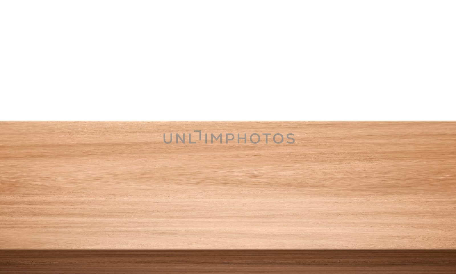 View of wood or wooden table top corner Isolated on white background