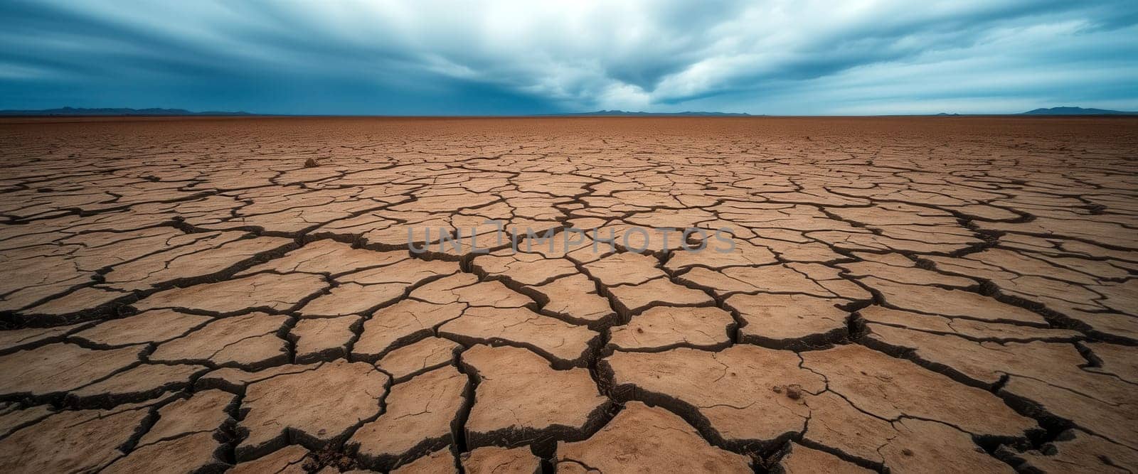 Cracked Earth in a Desert Landscape