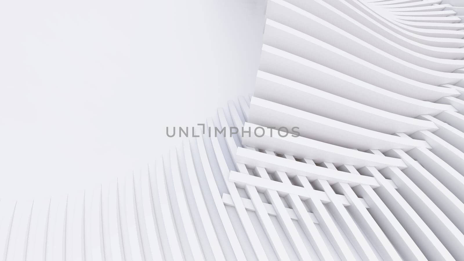 Abstract Curved Shapes. White Circular Background. Abstract background. 3d illustration
