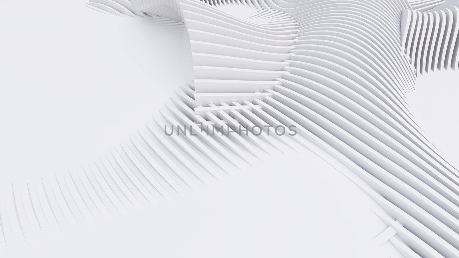 Abstract Curved Shapes. White Circular Background. Abstract background. 3d illustration