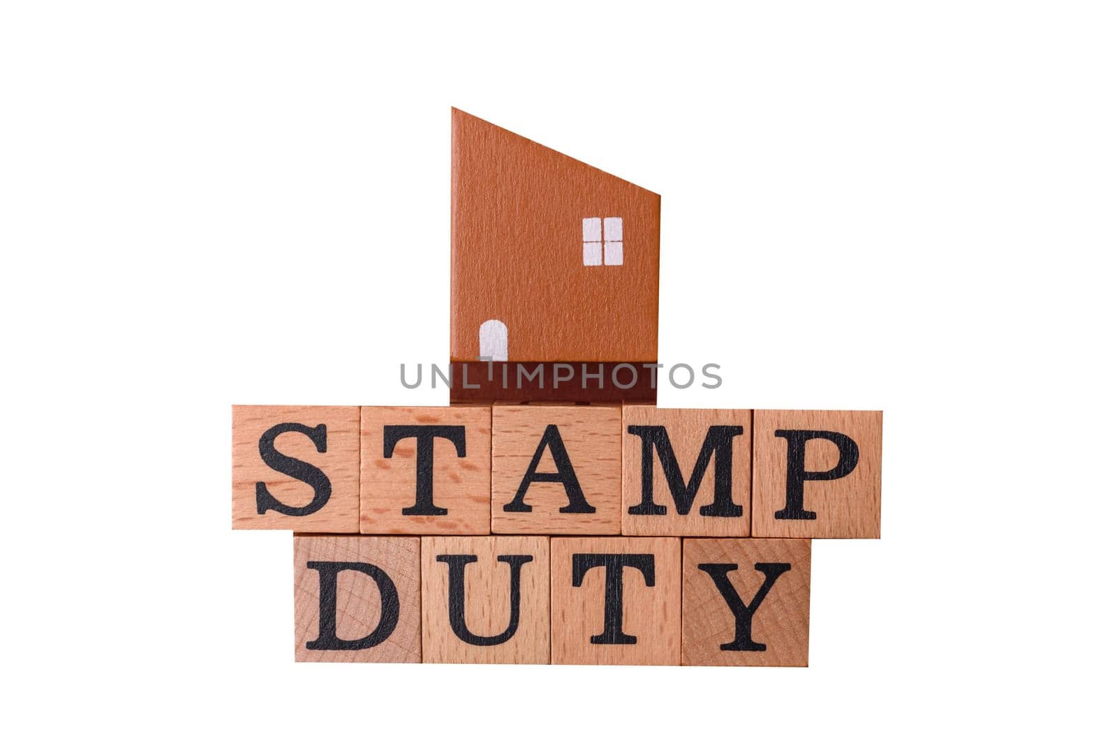 Stamp duty tax, property investment concept, business processes related to real estate. Stamp duty inscription as a background for business design