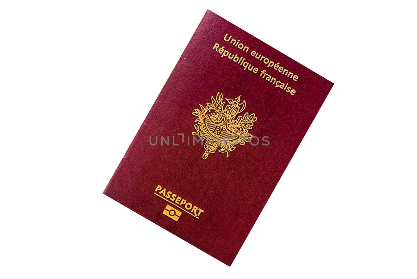 French passport for travelling, flying and doing business. France document, id for crossing the border