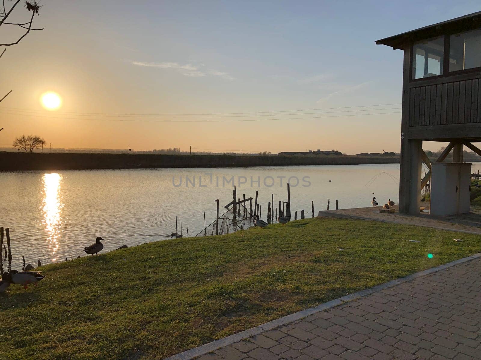 The Comacchio Saltworks, one of the most interesting naturalistic areas of the Po delta Park . High quality photo