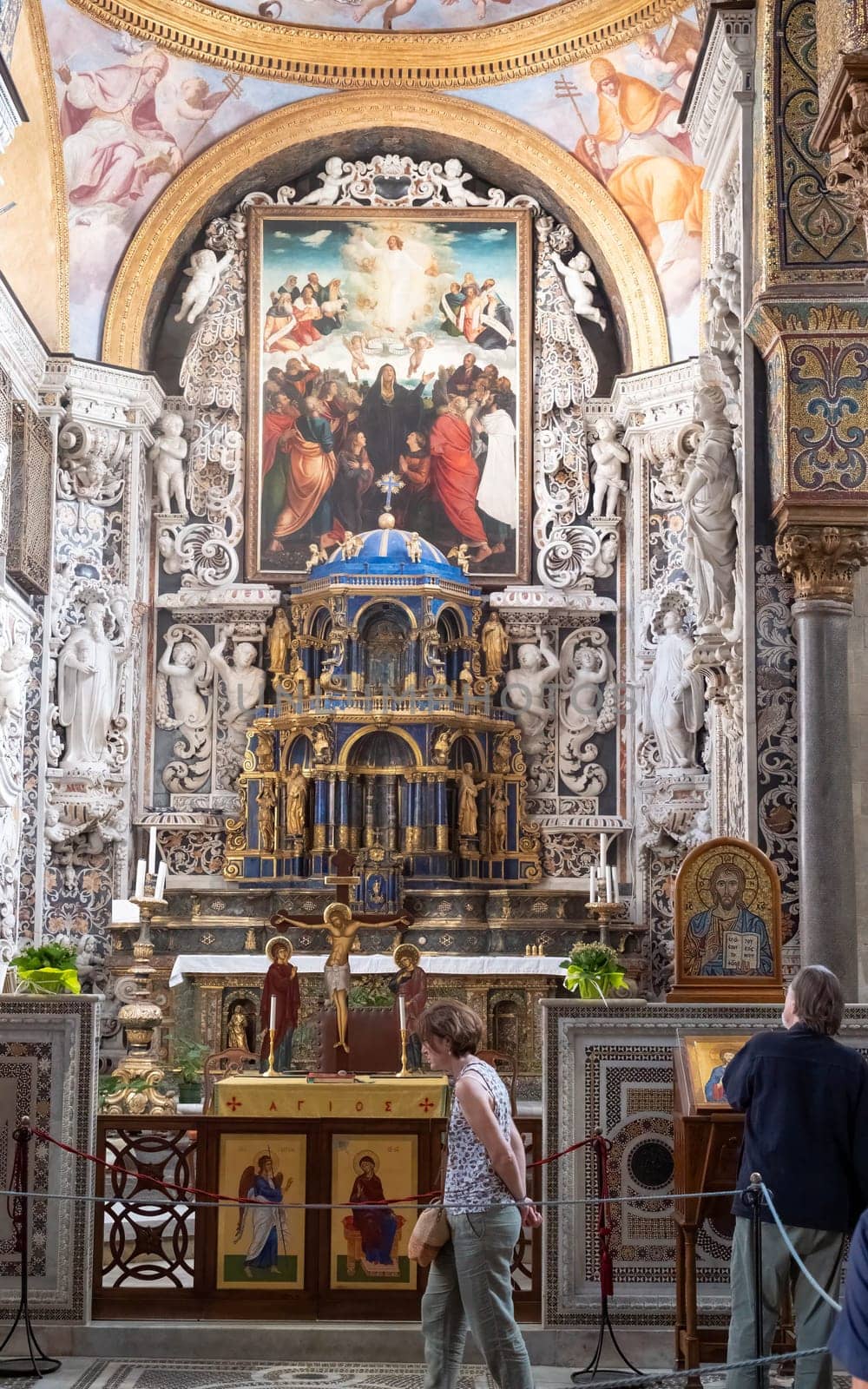 PALERMO, ITALY - October 24, 2024: The Church of Santa Maria dell Ammiraglio is characterized by a multiplicity of styles that meet, since, through the succession of centuries, it was enriched by various tastes in art, architecture and culture.