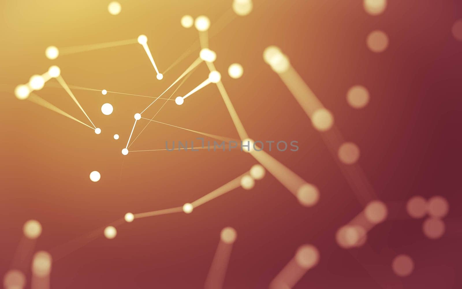 3d Abstract background. Molecules technology with polygonal shapes, connecting dots and lines. Connection structure. Big data visualization. 3d background.