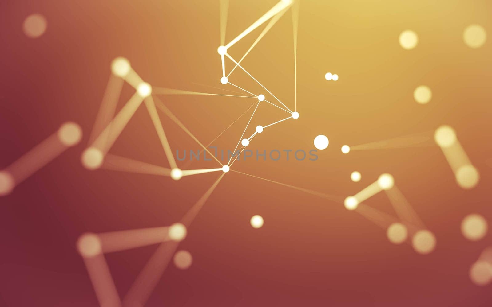 3d Abstract background. Molecules technology with polygonal shapes, connecting dots and lines. Connection structure. Big data visualization. 3d background.