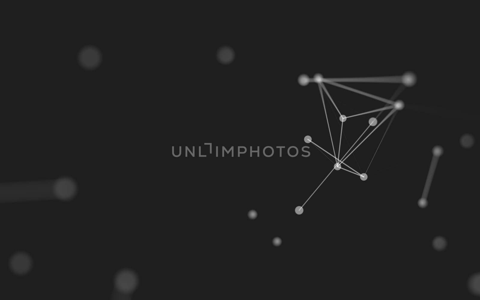 3d Abstract background. Molecules technology with polygonal shapes, connecting dots and lines. Connection structure. Big data visualization. 3d background. 