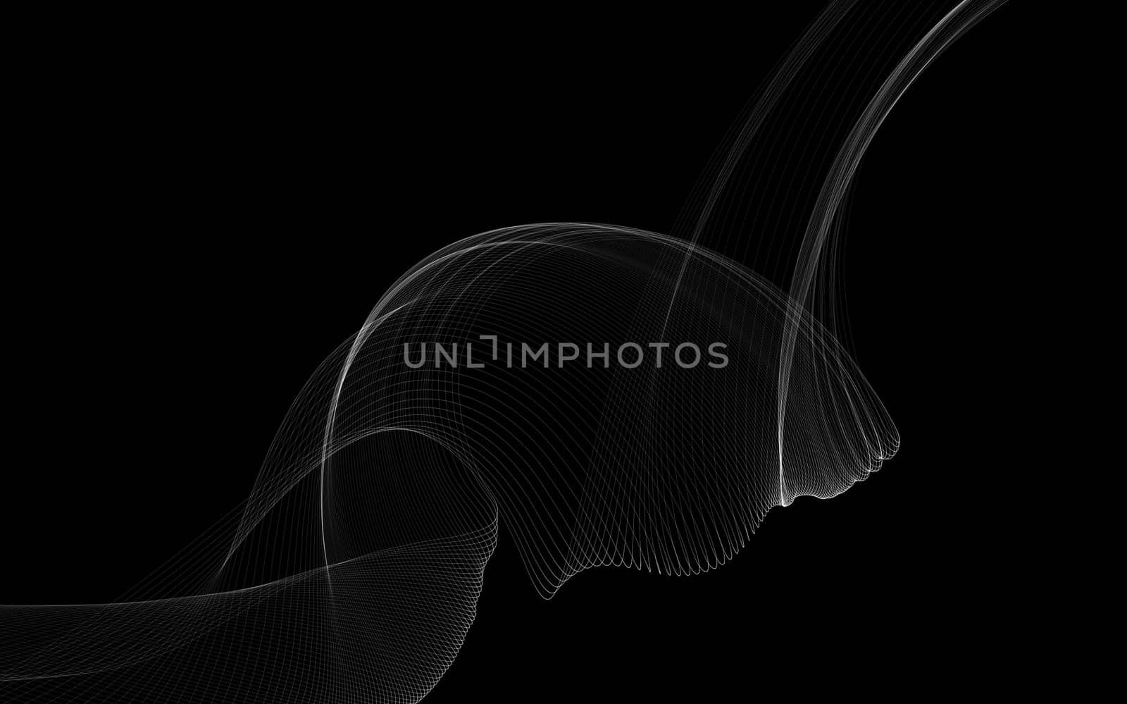 Dark abstract background with a glowing abstract waves, abstract background