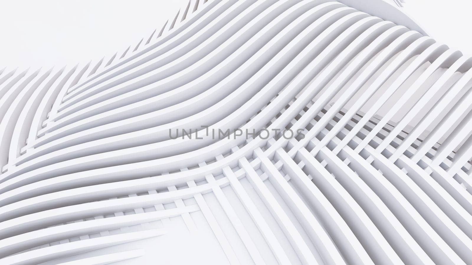 Abstract Curved Shapes. White Circular Background. Abstract background. 3d illustration