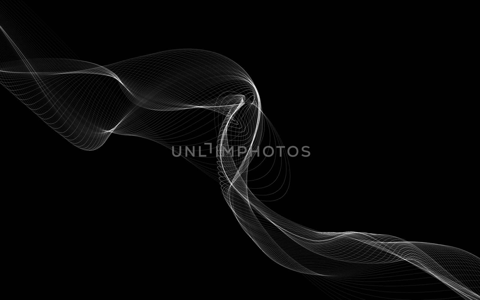 Dark abstract background with a glowing abstract waves, abstract background