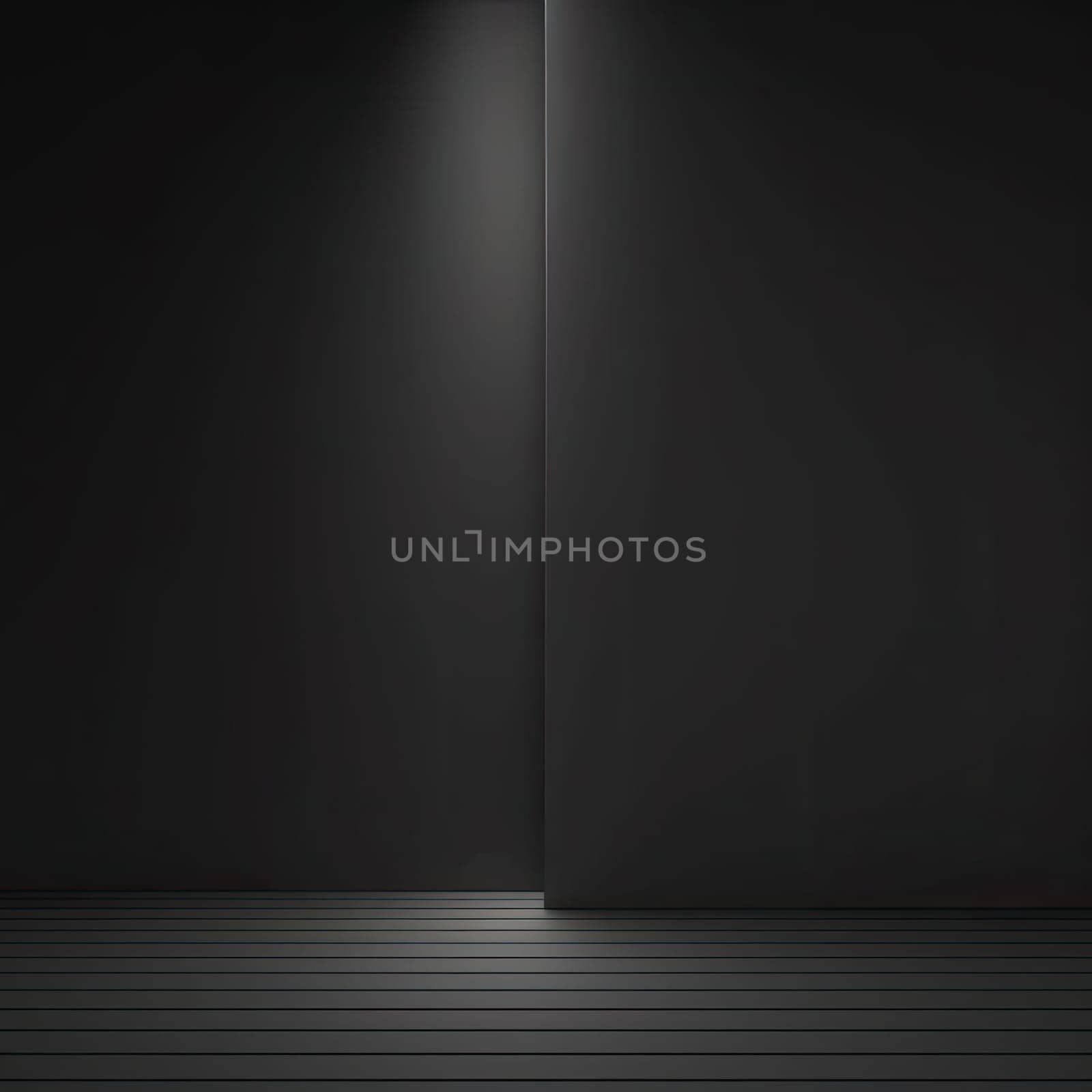Black wall and floor - 3D rendering