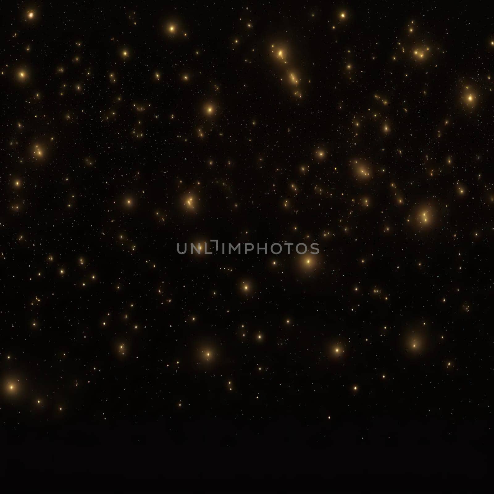 Gold glittering stars on a black background - sparkling particles
